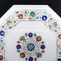 16" Marble Garden Table Top Stunning Inlay Floral Marquetry Hallway Decor H5399D