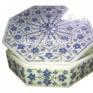 5"x5" Marble Jewelry Box Cabinet Lapis Stone Inlay Mosaic Art Beautiful Gifts
