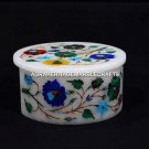 4"x4" Marquetry Multi Inlay Designer Marble Jewelry Box Unique Arts Decor H5517A 4"x4" Marquetry Multi Inlay Designer Marble Jewelry Box Unique Arts Decor H5517A