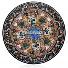 42" Black Marble Dining Table Scagliola Inlay Stones Outdoor Patio Decor H3939 42" Black Marble Dining Table Scagliola Inlay Stones Outdoor Patio Decor H3939