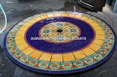 54" Marvelous Marble Hallway Table Mosaic Lapis Inlay Occasional Decor H5272A