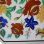 23"x23" Marble Side Table Top Semi Precious Gems Inlay Work Arts Decor Furniture