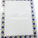 4'x2' Marble Center Dining Table Top Real Lapis Marquetry Inlay Work Art Decor