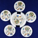 Round Marble Coaster Set Abalone Inlay Precious Stone Kitchen Gifts Decor H5554