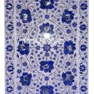 12"x18" White Marble Tray Plate Real Lapis Lazuli Marquetry Art Inlay Table Art 12"x18" White Marble Tray Plate Real Lapis Lazuli Marquetry Art Inlay Table Art