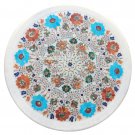15" White Marble Round Plate Multi Stone Inlay Mosaic Beautiful Home Decor Gifts 15" White Marble Round Plate Multi Stone Inlay Mosaic Beautiful Home Decor Gifts