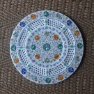 15" Marble Filigree Paua Shell Marble Plate Handmade Marquetry Kitchen Art Decor