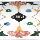 4'x2' White Marble Dining Mosaic Table Top Rare Marquetry Inlay Gems Home Decor