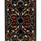 24"x42" Marble Dining Table Top Mosaic Inlay Floral Marquetry Living Room Decor