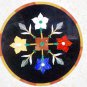 24"x24" Marble Coffee Table Top Semi Precious Gem Marquetry Inlay Home Decor