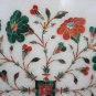 19"x19" Round Marble Coffee Table Rare Gems Inlay Mosaic Floral Decor Home Gift
