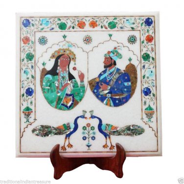 15"x15" Marble Coffee Table Top Rare Mumtaz Shajahha Inlad Living Gifts Decor