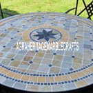 30" Round White Marble Decorative Mosaic Coffee Table Stone Inlay Garden Decor