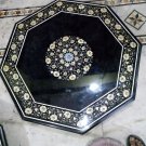 24" Decorative Black Marble Table Mosaic Top Marquetry Inlaid Home Decor Gifts 24" Decorative Black Marble Table Mosaic Top Marquetry Inlaid Home Decor Gifts