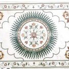 4'x2' White Marble Dining Center Table Top Mosaic Semi Modern Inlay Home Decor