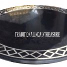 24" Black Marble Center Coffee Table Top Rare Marquetry Mosaic Inlaid Work Art
