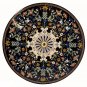48" Black Marble Real Dining Room Table Top Pietra Dura Decor Gifts Inlaid Art