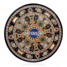 48" Black Marble Round Hallway Table Top Scagliola Inlaid Outdoor Decor H3941 48" Black Marble Round Hallway Table Top Scagliola Inlaid Outdoor Decor H3941
