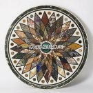 36" White Marble End Living Room Table Mosaic Floral Inlay Art Patio Decor H3967