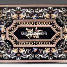 4'x3' Black Marble Restaurant Table Pietradura Inlay Custom Hallway Decor H4017