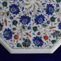 20" Living Room Decor Marquetry Marble Table Gifts Top Design Mosaic Inlaid Art