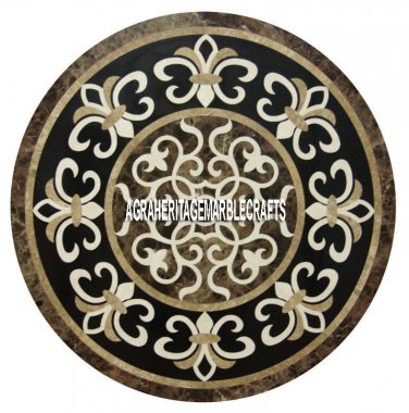 24" Brown Marble Rare Coffee Table Pietradura Inlay Semi Precious Home Decor Art
