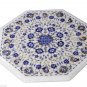 17"x17" Marble Coffee Table Top Semi Precious Lapis Gems Inlay Mosaic Decor Arts