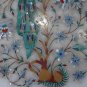 12" White Marble Inlaid Peacock Pietra Dura Rare Table Top Mother of Pearl Art