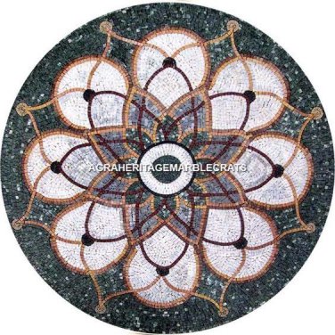 54" Decorative Marble Dining Table Top Precious Inlay Stones Patio Decor H5280A