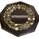 18" Black Marble Coffee Center Table Top Rare Pietradure Mosaic Inlay Home Decor 18" Black Marble Coffee Center Table Top Rare Pietradure Mosaic Inlay Home Decor