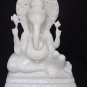 16" White Lord Ganesha Marble Statue Sculpture Handmade Ganesh Decor Best Gift