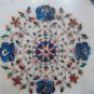 24" Marble Coffee Table Top Pietra Dura Floral Semi Precious Handmade Gift Decor