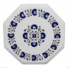 12"x12" Marble Coffee Table Top Rare Lapis Gem Inlay Pietra Dura Home Decor