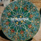 24'' Green Marble Top Table Mosaic Inlay Collectible Marquetry With Gifts Decor 24'' Green Marble Top Table Mosaic Inlay Collectible Marquetry With Gifts Decor