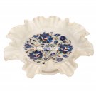 12"x12''x5'' White Marble Dry Fruit Bowl Lapis Stone Mosaic Inlay Art Home Decor 12"x12''x5'' White Marble Dry Fruit Bowl Lapis Stone Mosaic Inlay Art Home Decor