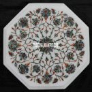 12'' White Marble Top Coffee Table Pietradure Pauashell Inlay Art Outdoor Decor 12'' White Marble Top Coffee Table Pietradure Pauashell Inlay Art Outdoor Decor