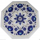 13"x13" Marble Coffee Table Top Lapis Lazuli Inlay Mosaic Pirtradure Home Decor