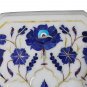 13"x13" Marble Coffee Table Top Lapis Lazuli Inlay Mosaic Pirtradure Home Decor