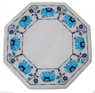 10 PCS Lot 12" Marble Coffee Table Top Inlay Pietra Dura New Year Decorative Art