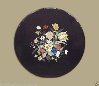 24" Marble Dining Coffee Table Top Handmade Fruits Art Marquetry Home Decorative