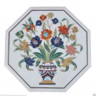1'x1' Marble Coffee Mosaic Table Top Marquetry Inlay Malachite Floral Arts Decor