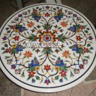 20'' White Marble Coffee Table Pietradura Inlay Lapis Floral Art Marquetry Decor 20'' White Marble Coffee Table Pietradura Inlay Lapis Floral Art Marquetry Decor