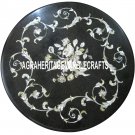 15'' Black Marble Center side Table Marquetry Home Mosaic Decor Inlay Arts Decor