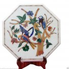 1'x1' Marble Decorative Mosaic Coffee Table Top Birds Marquetry Inlay Art Decor