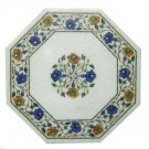 12" Marble Cofffee Table Top Side Inlaid Floral Pietra Dura Art Decor Furniture