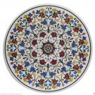 44" White Marble Dining Table Top Marquetry Floral Inlay Beautiful Love Gift Art
