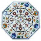 18" White Marble Coffee Table Top Floral Inlay Living Room Marquetry Arts Decor 18" White Marble Coffee Table Top Floral Inlay Living Room Marquetry Arts Decor
