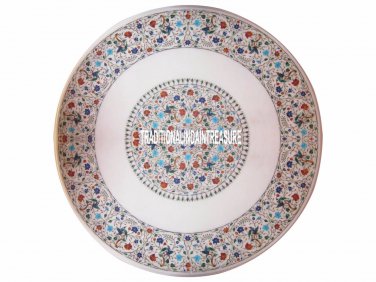 30" Marble Coffee Marquetry Table Top Micro Mosaic Work Inlay Art Garden Decor