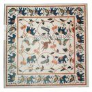 30" White Marble Square Coffee Table Top Mosaic Art Inlay Marquetry Furniture
