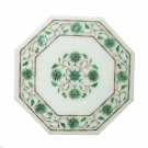 12" Marble Cofffee Tables Mosaic Malachite Pietra Dura Handmade Home Decor Art